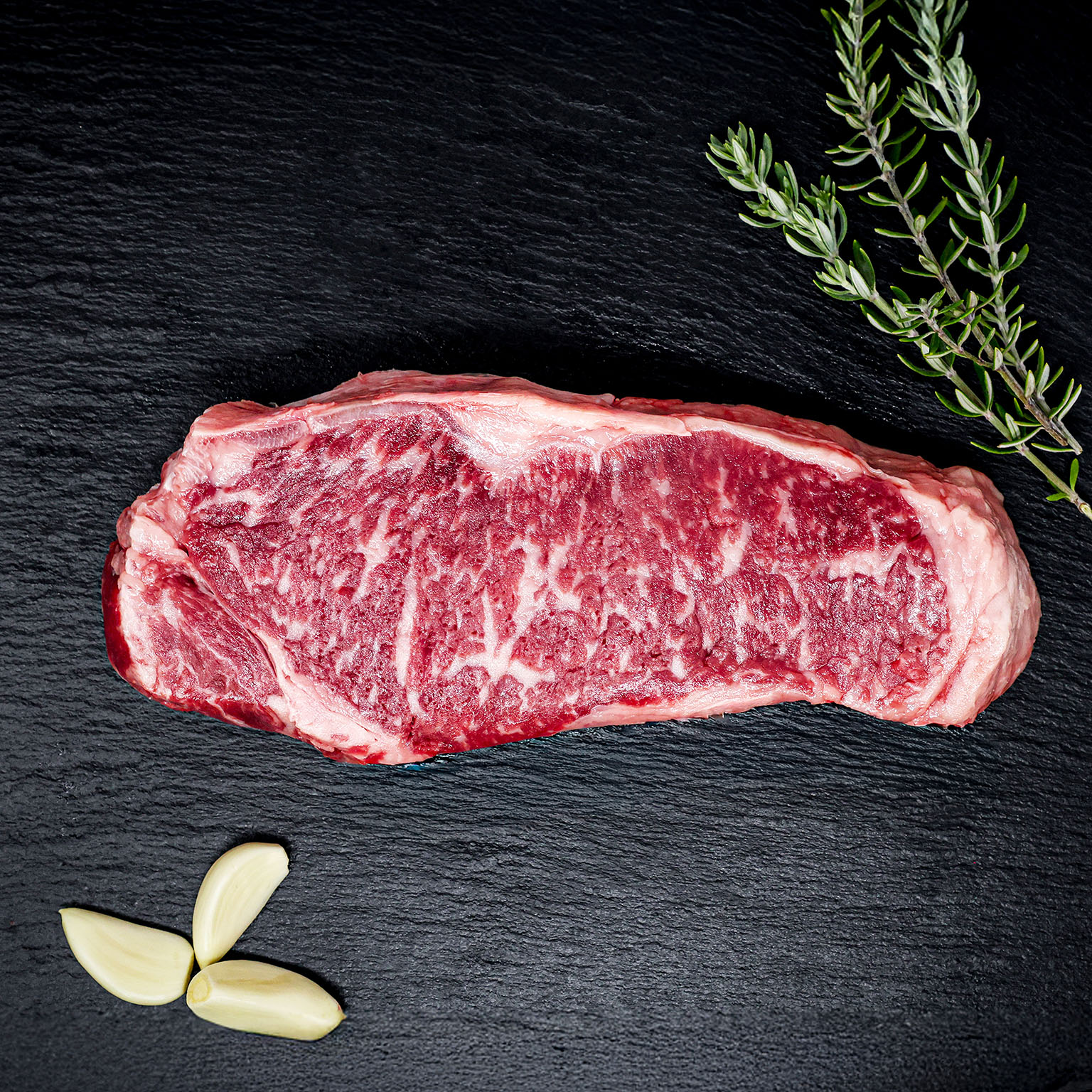 Steak NY Strip Steak Akaushi Wagyu Beef Hook and Cleaver Ranch